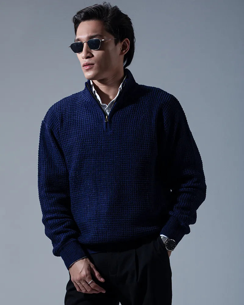 Afterhours Quarterzip Sweater (Navy)