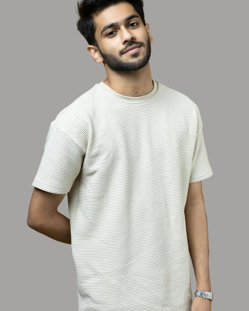 Ottoman Ribbed T-shirt (Pearl White)