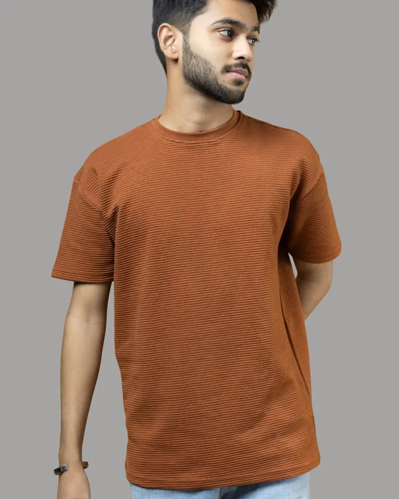Ottoman Ribbed T-shirt (Burnt Orange)