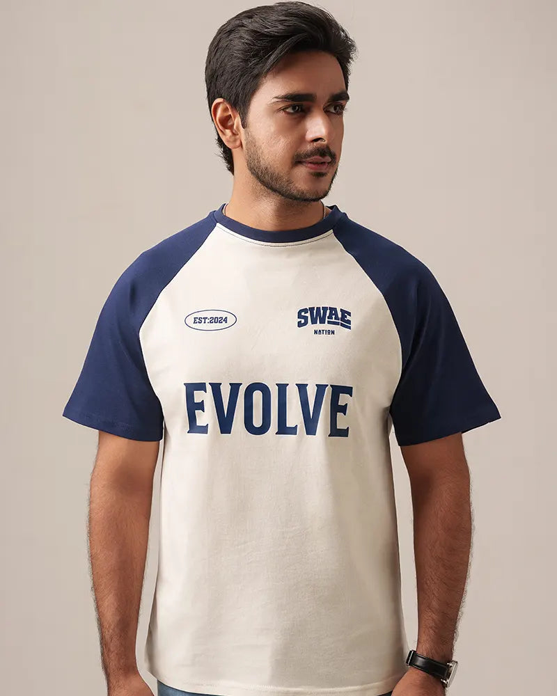 DuoTone Evolve T-shirt (Off white & navy)