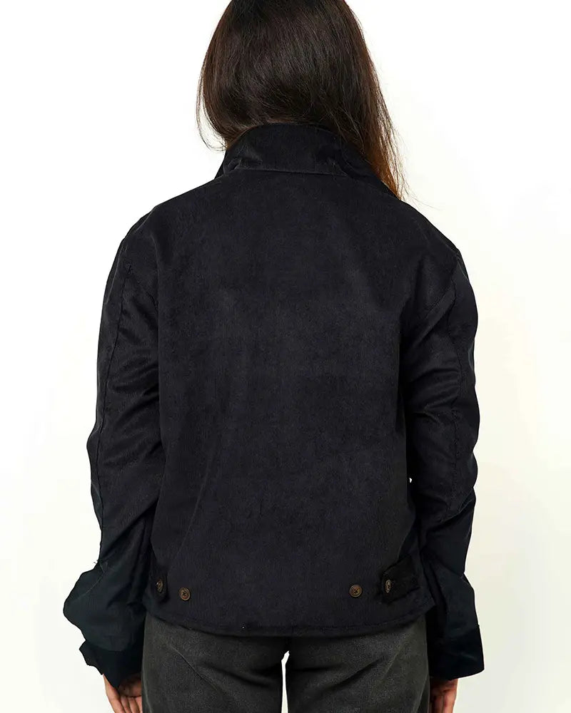 Cord Midnight Blue Racer Jacket