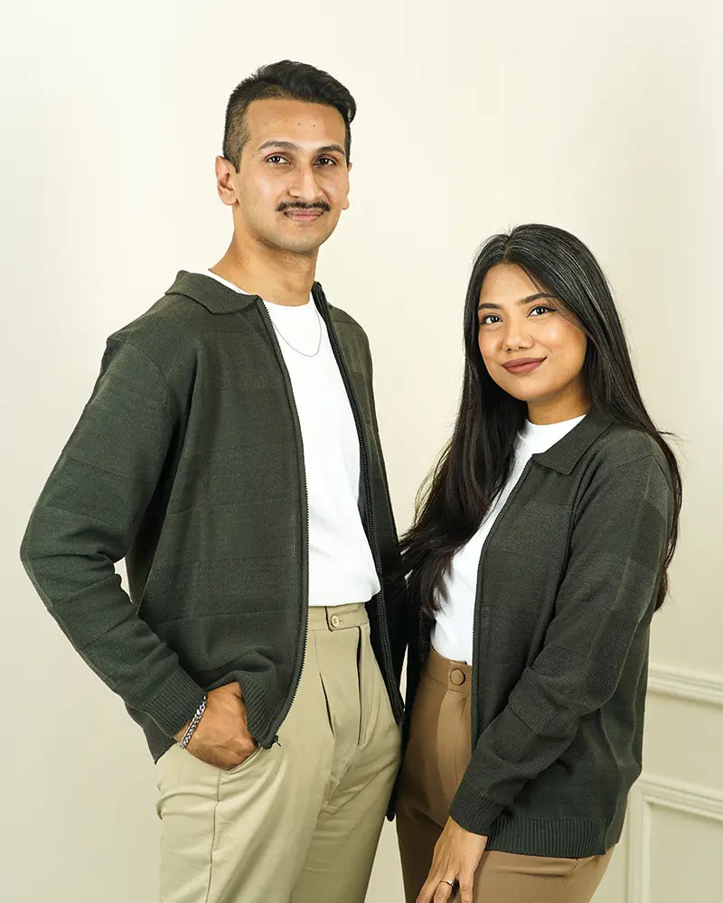 Olive Green Zip Pullover