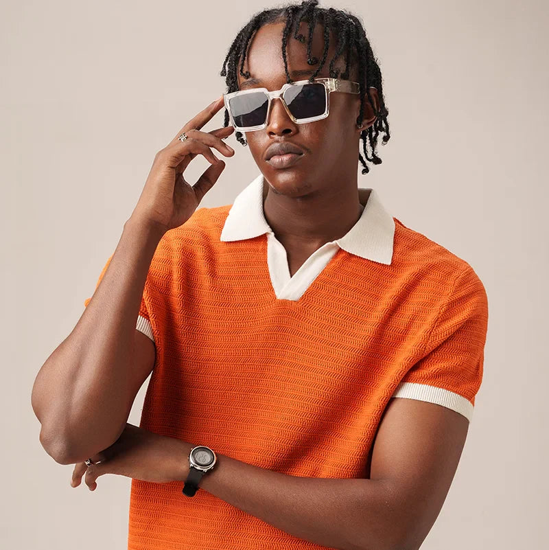 Unisex Retro Knit Polo