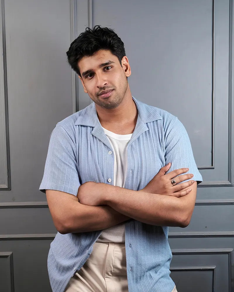 Blue Luxe Cuban Knit Shirt