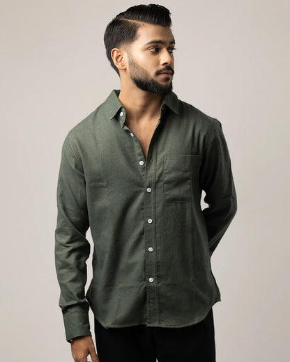 Olive Flannel Shirt