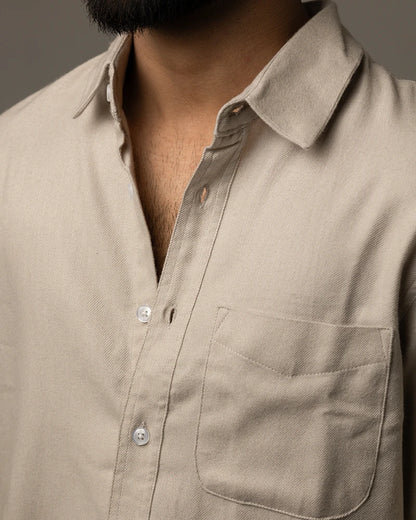 Beige Flannel Shirt