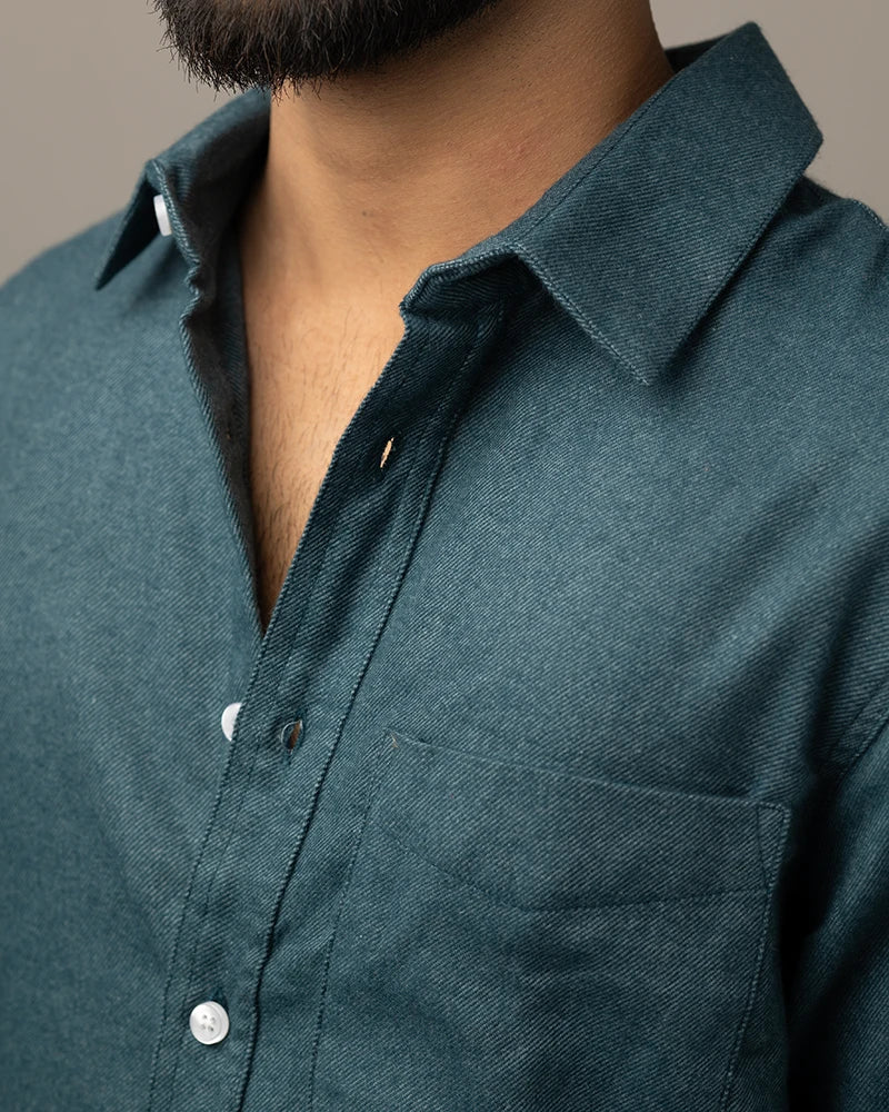 Teal Blue Flannel Shirt