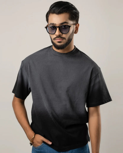 Acid Washed Retro Tee Black