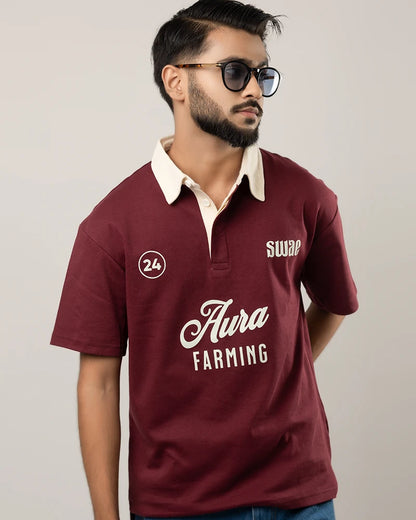 Aura Farming Polo (Maroon)