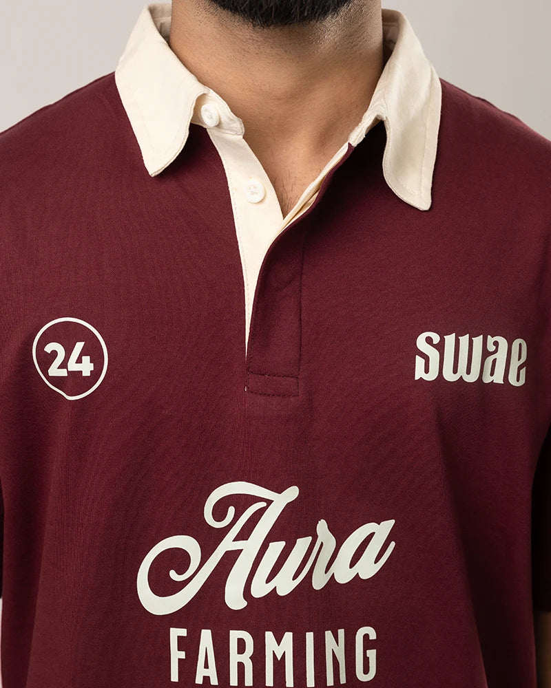 Aura Farming Polo (Maroon)