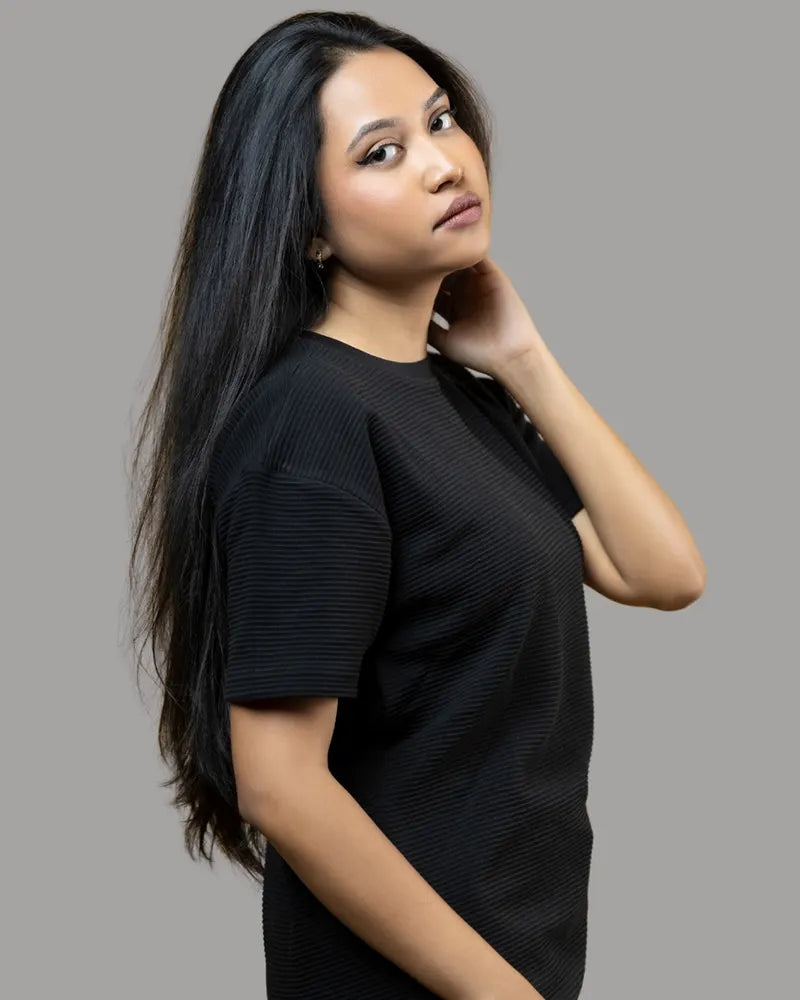 Ottoman Ribbed T-shirt (Jet Black)