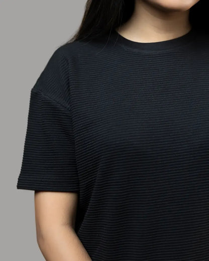 Ottoman Ribbed T-shirt (Jet Black)