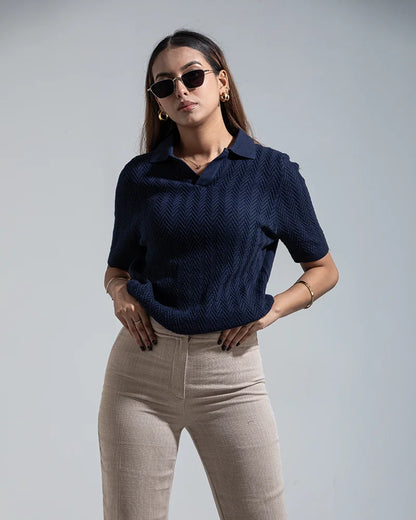 Swae Pulse Knit Polo (Navy)