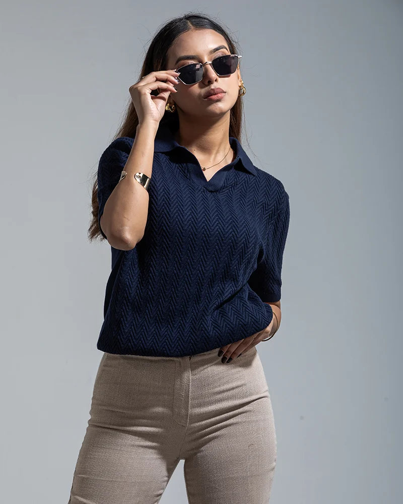 Swae Pulse Knit Polo (Navy)