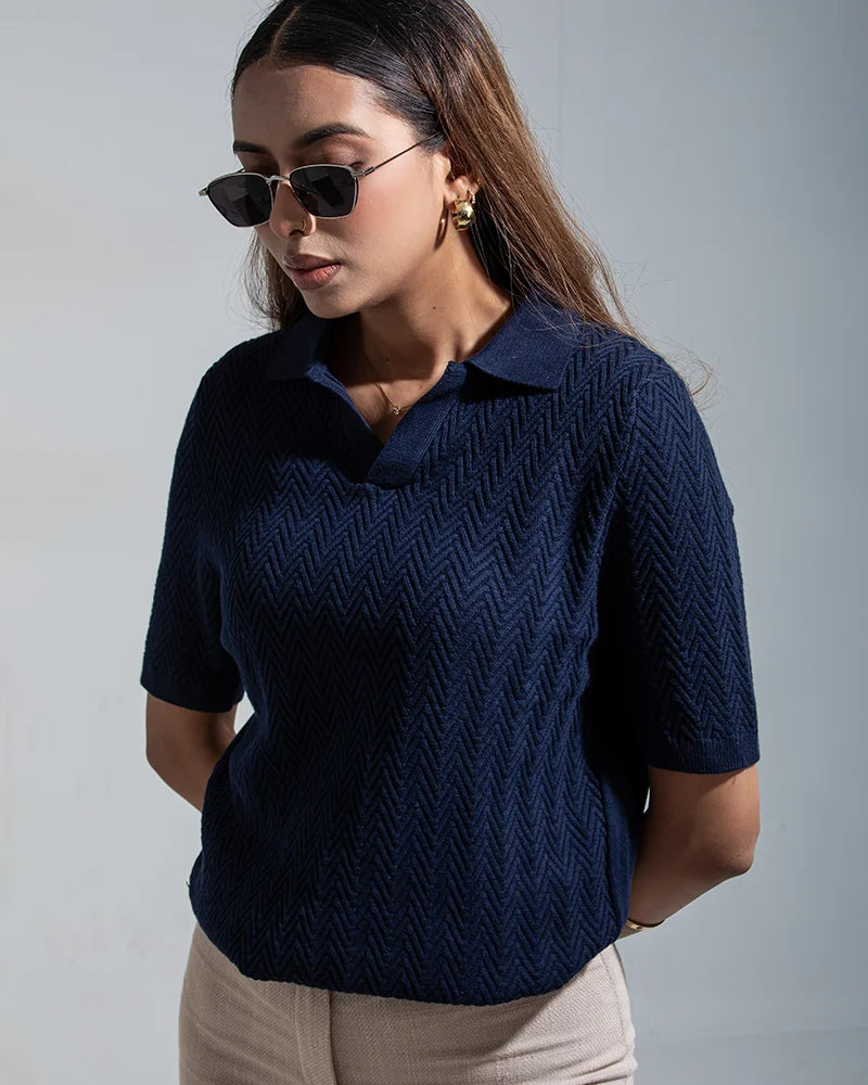 Swae Pulse Knit Polo (Navy)
