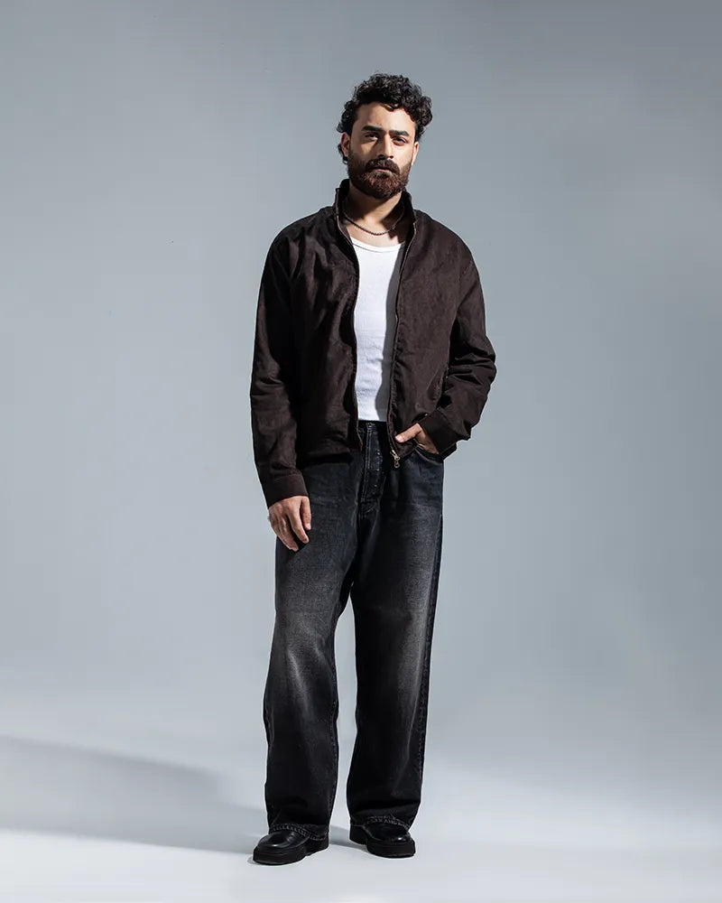 Cord Racer Jacket (Chocolate Brown)