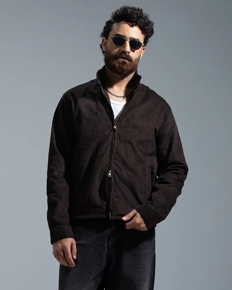 Cord Racer Jacket (Chocolate Brown)