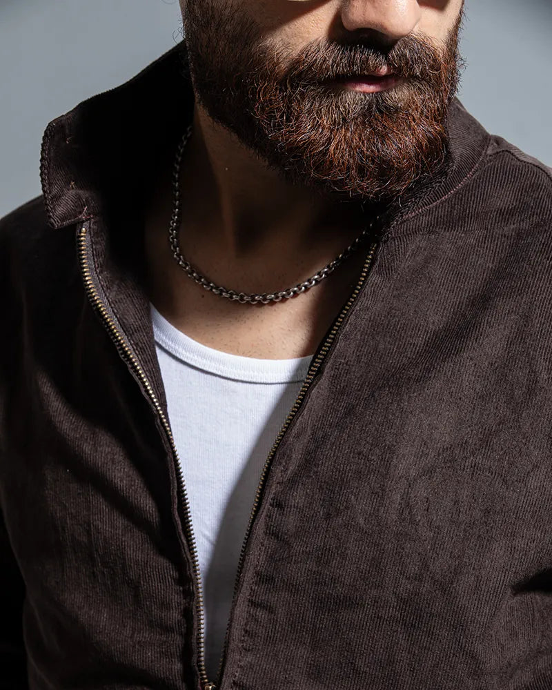 Cord Racer Jacket (Chocolate Brown)