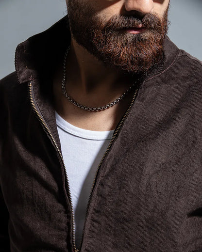 Cord Racer Jacket (Chocolate Brown)