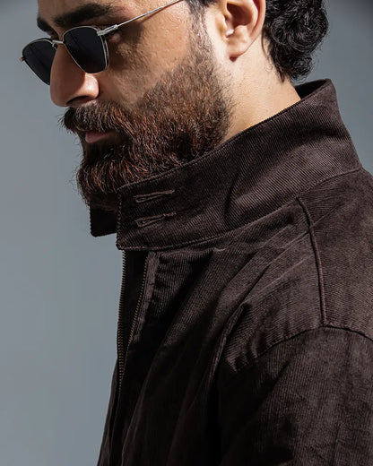 Cord Racer Jacket (Chocolate Brown)