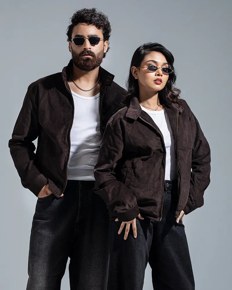 Cord Racer Jacket (Chocolate Brown)