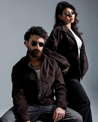 Cord Racer Jacket (Chocolate Brown)