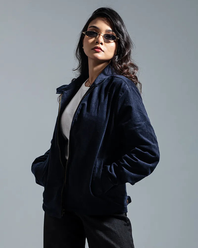 Cord Racer Jacket (Navy)