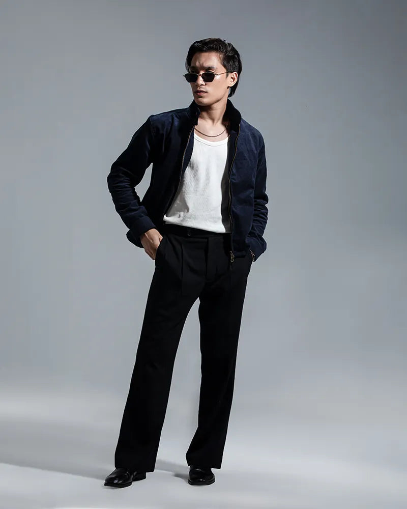 Cord Racer Jacket (Navy)