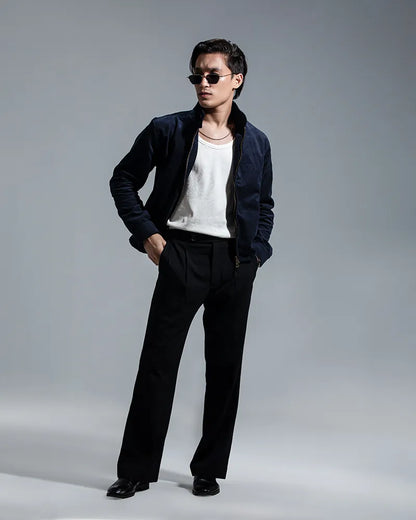 Cord Racer Jacket (Navy)