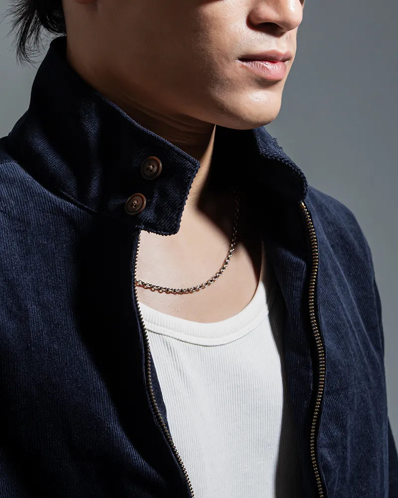 Cord Racer Jacket (Navy)