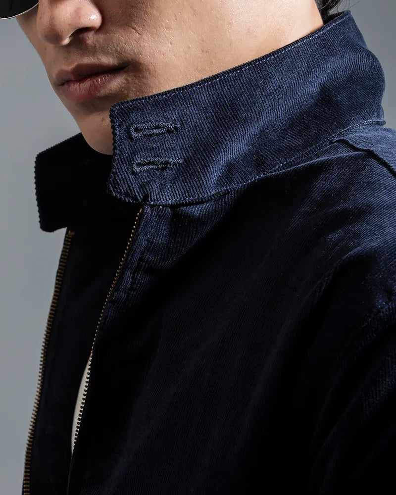 Cord Racer Jacket (Navy)