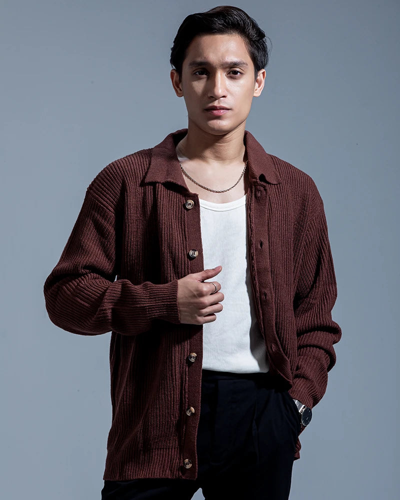 Belmont Cardigan Sweater (Chocolate Brown)