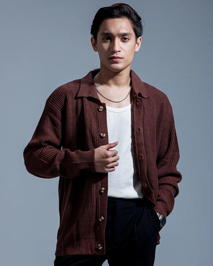 Belmont Cardigan Sweater (Chocolate Brown)