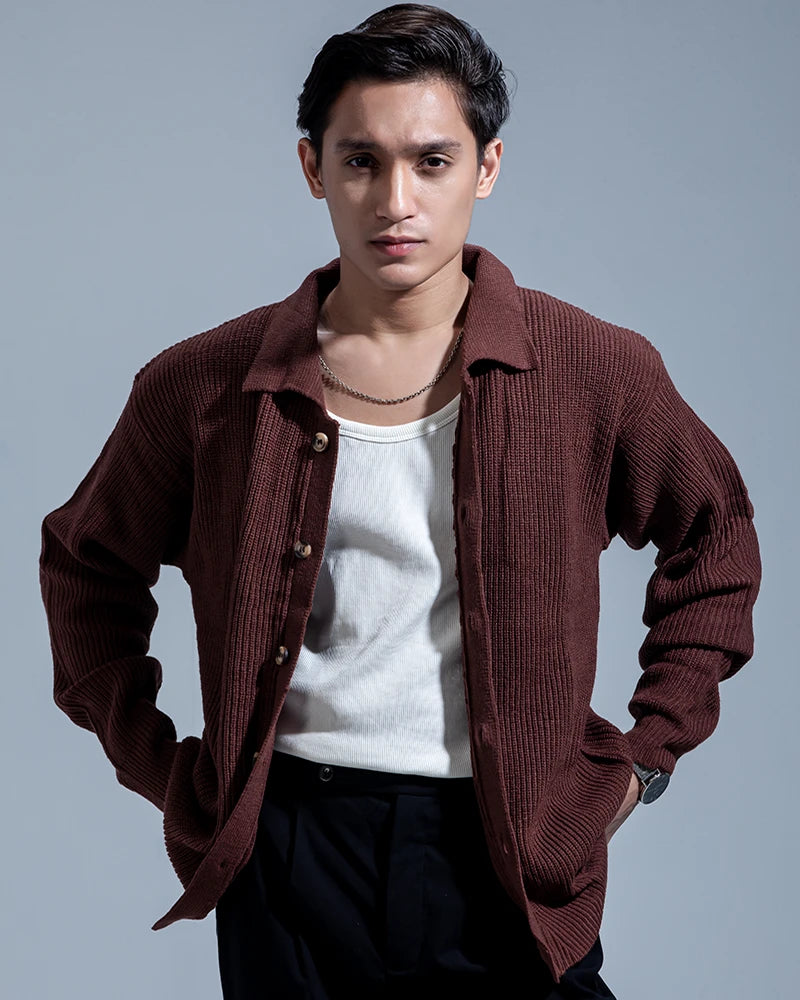 Belmont Cardigan Sweater (Chocolate Brown)
