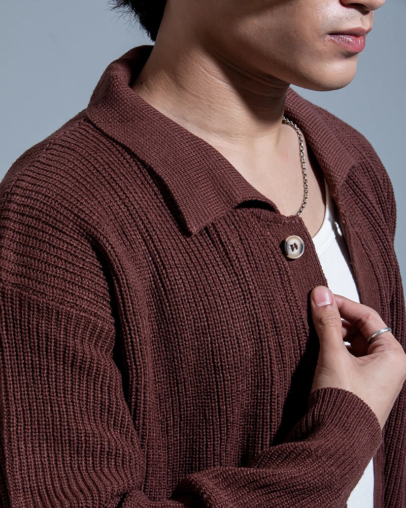 Belmont Cardigan Sweater (Chocolate Brown)