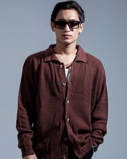 Belmont Cardigan Sweater (Chocolate Brown)