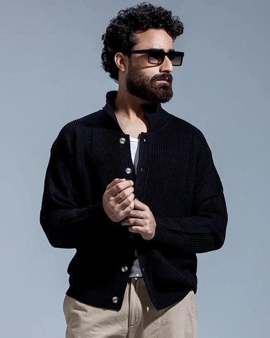 Belmont Cardigan Sweater (Jet Black)