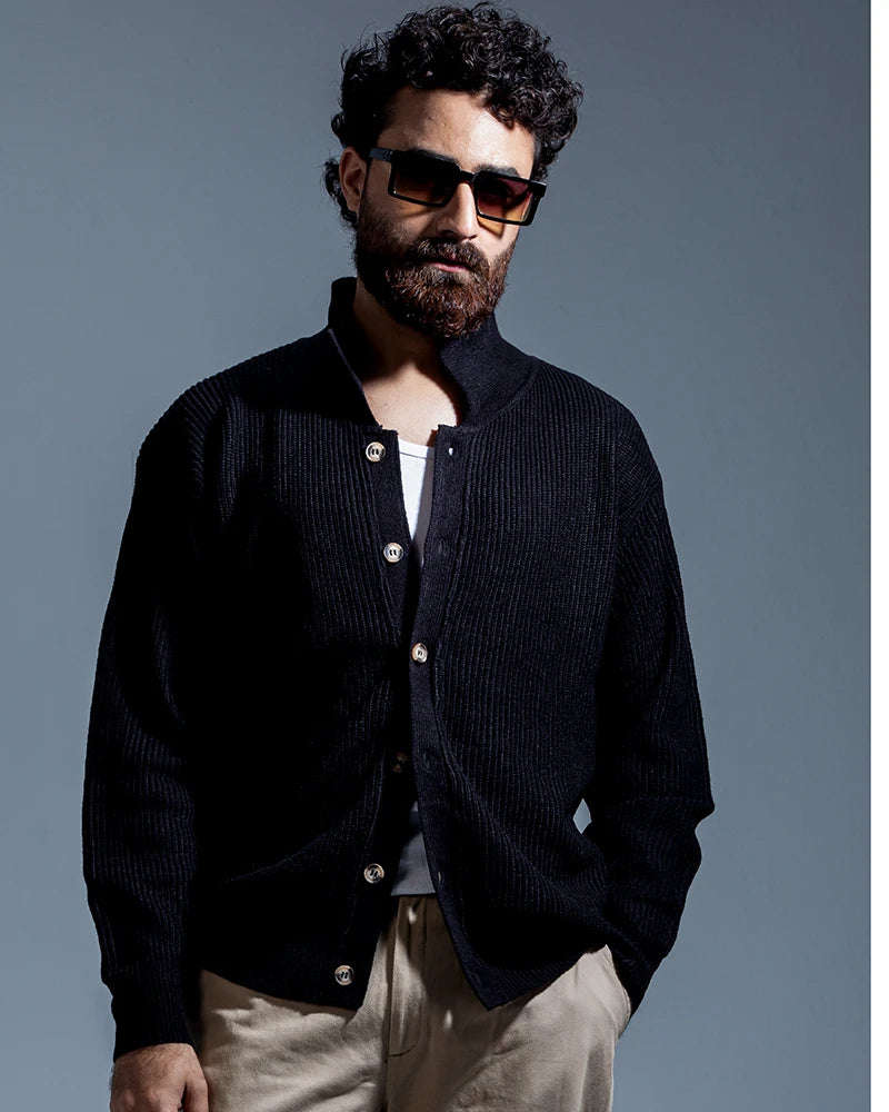 Belmont Cardigan Sweater (Jet Black)