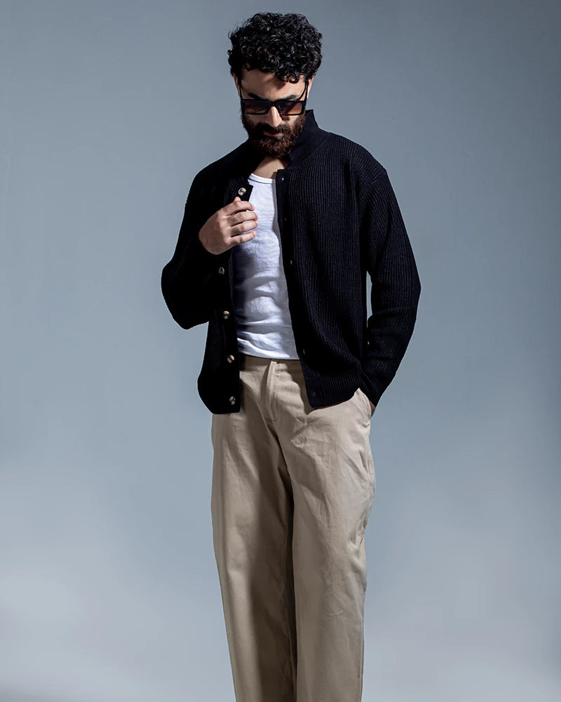 Belmont Cardigan Sweater (Jet Black)