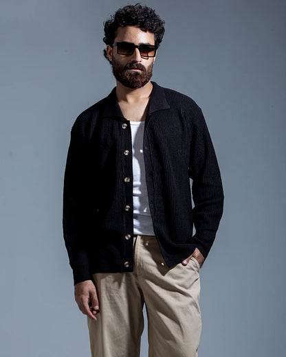 Belmont Cardigan Sweater (Jet Black)