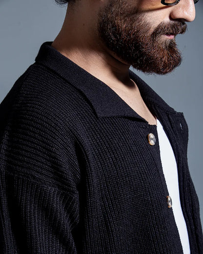 Belmont Cardigan Sweater (Jet Black)