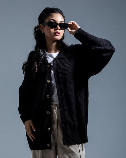 Belmont Cardigan Sweater (Jet Black)