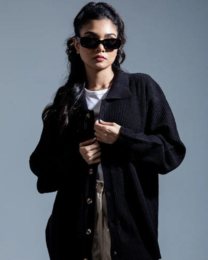 Belmont Cardigan Sweater (Jet Black)