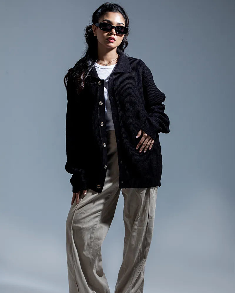 Belmont Cardigan Sweater (Jet Black)