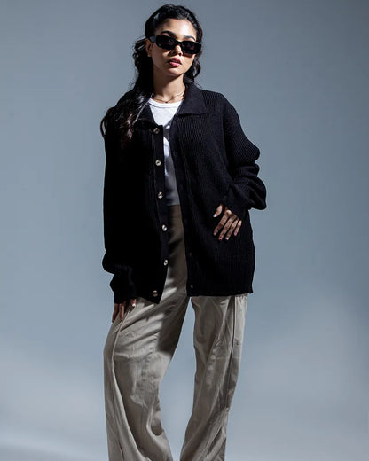Belmont Cardigan Sweater (Jet Black)