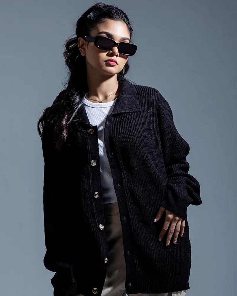 Belmont Cardigan Sweater (Jet Black)