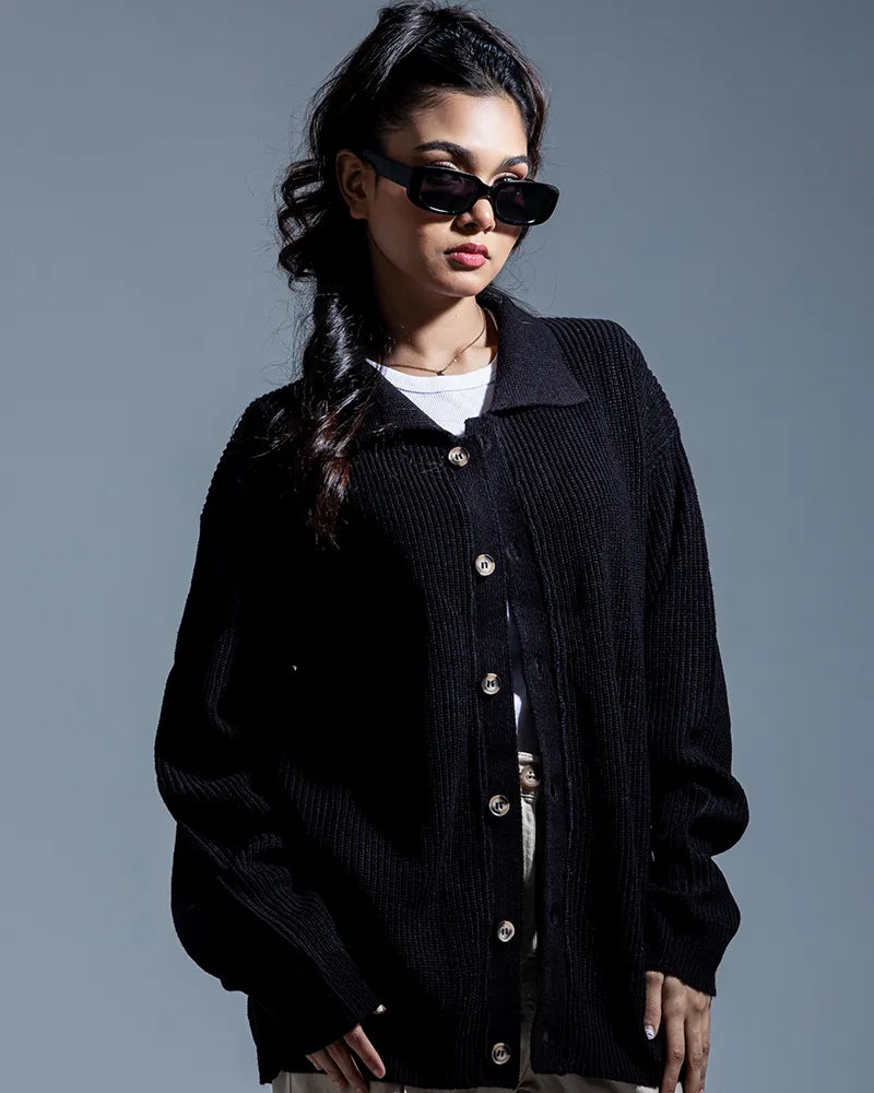 Belmont Cardigan Sweater (Jet Black)