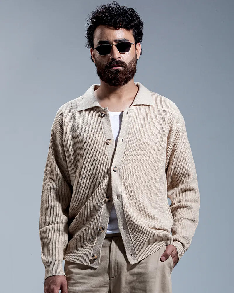 Belmont Cardigan Sweater (Beige)