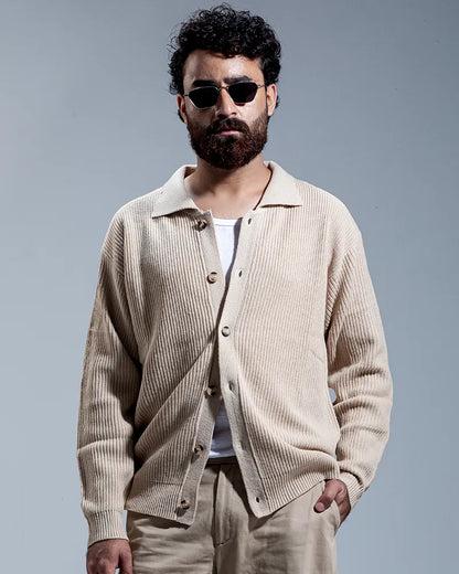 Belmont Cardigan Sweater (Beige)