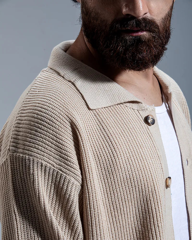 Belmont Cardigan Sweater (Beige)